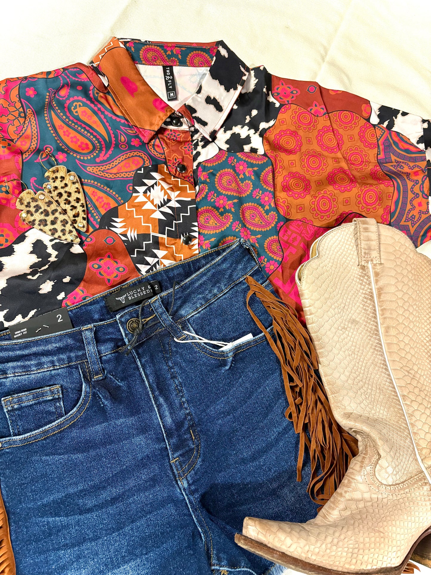 Denim Fringe Shorts