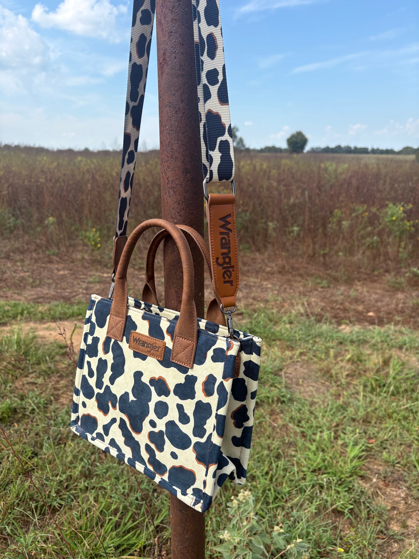 Retro Wrangler Cowprint Tote