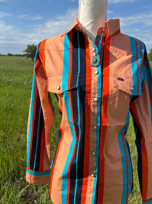 Retro Peach Serape Button Down