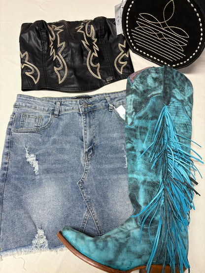 Denim Stretch Skirt
