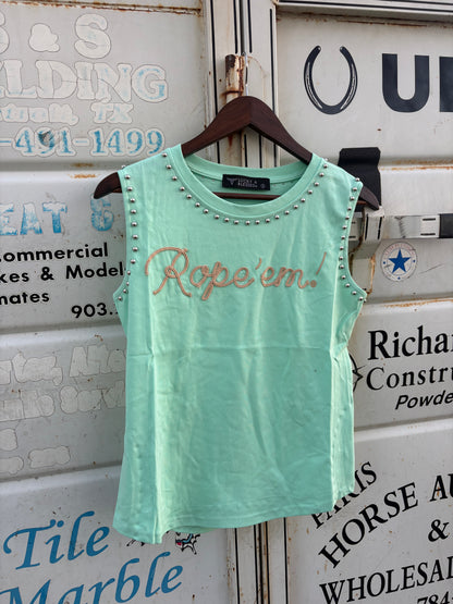 Rope' Em Studded Tank