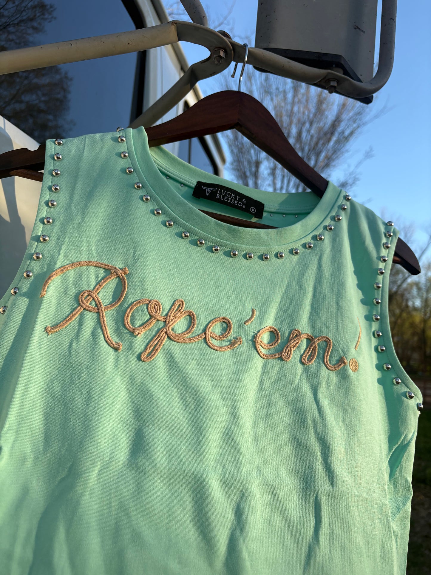 Rope' Em Studded Tank